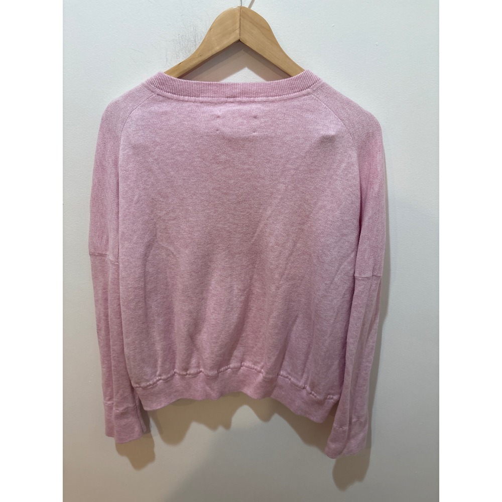 Zadig & Voltaire Pink Cotton V-Neck Relaxed Pullover Sweater Small - Picture 4 of 6
